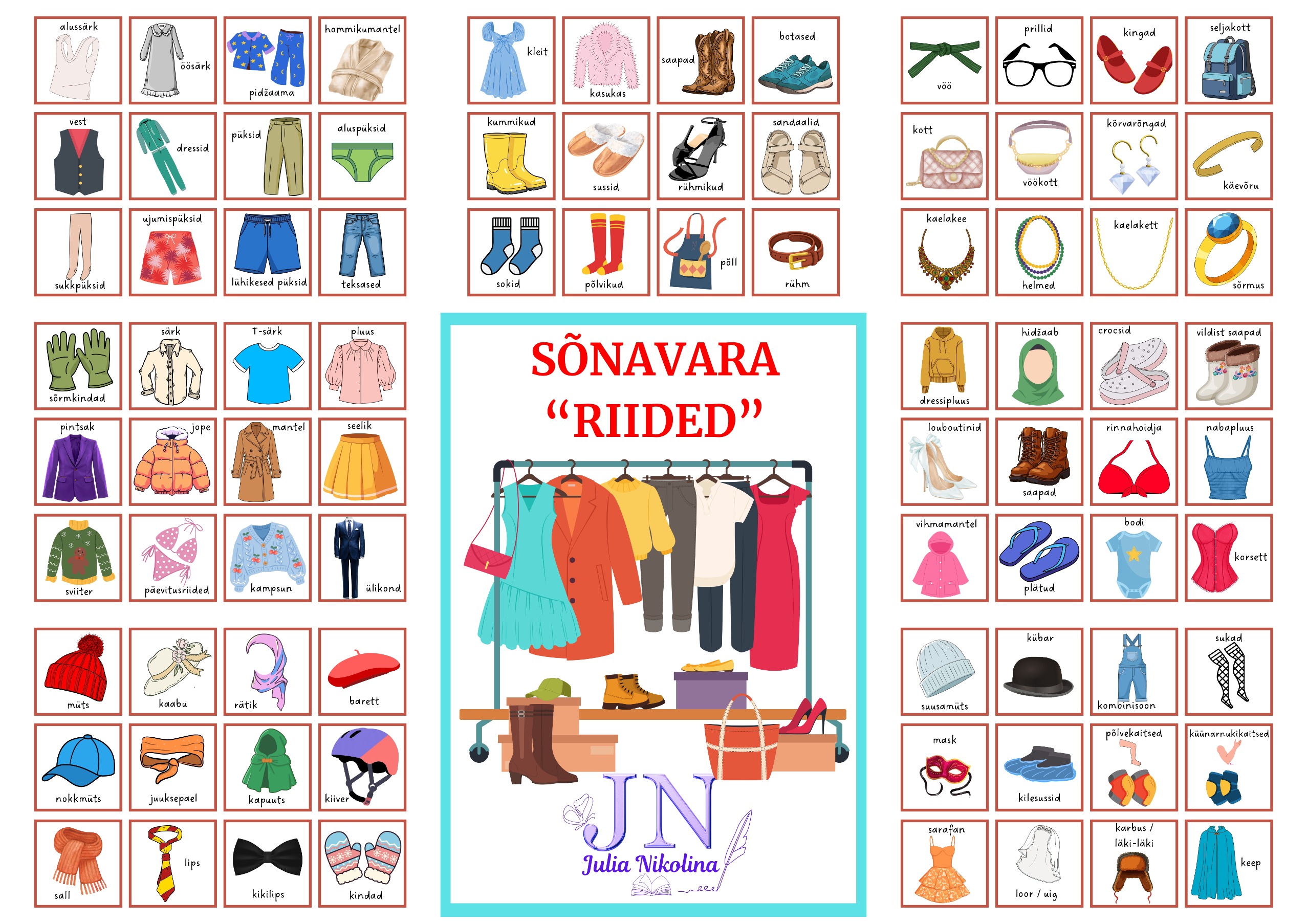 Sõnavara õppematerjal „Riided“ - Image 5