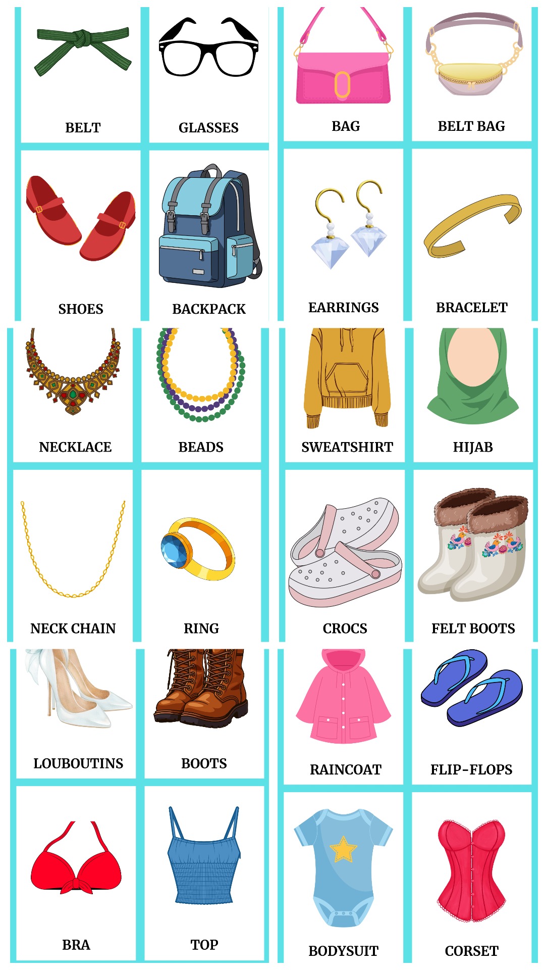 Inglise keelsed flashkaardid – Riided - Image 4