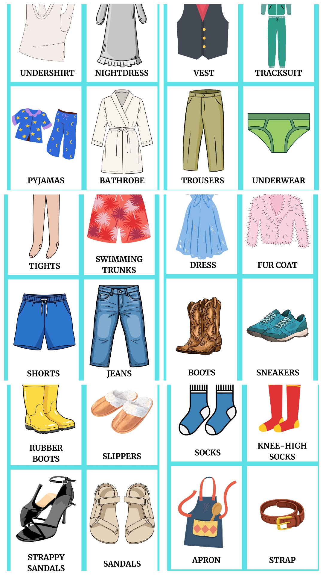 Inglise keelsed flashkaardid – Riided - Image 3