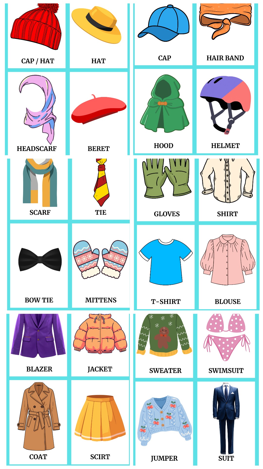 Inglise keelsed flashkaardid – Riided - Image 2