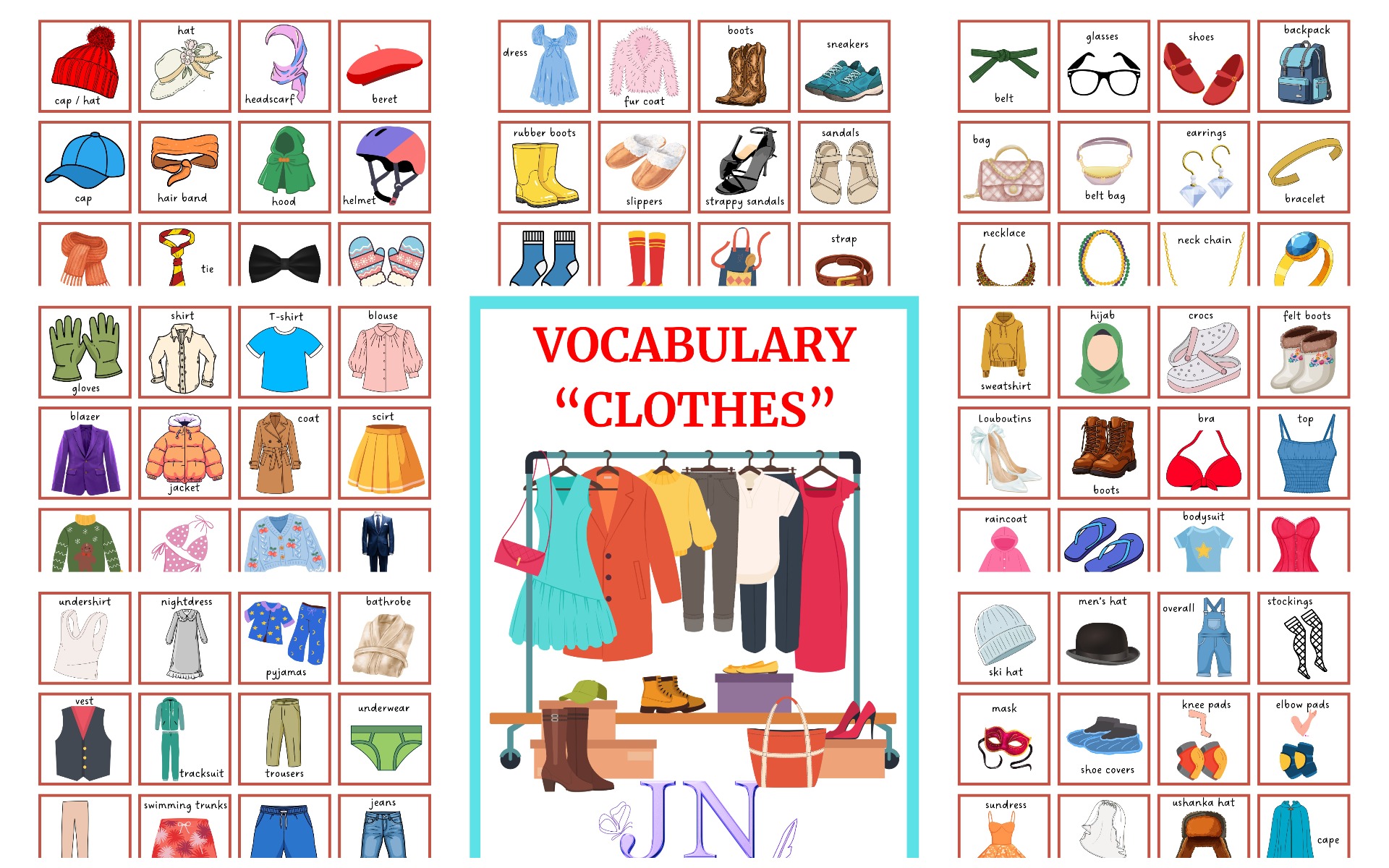 Inglise keelsed flashkaardid – Riided