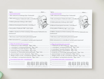 Tööleht "PJOTR TŠAIKOVSKI „LASTEALBUM“ (4. klass)"