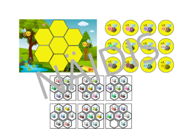 Mesilaste paigutamise mäng – lõika ja aseta õigesse kohta (24 näidiskaarti)