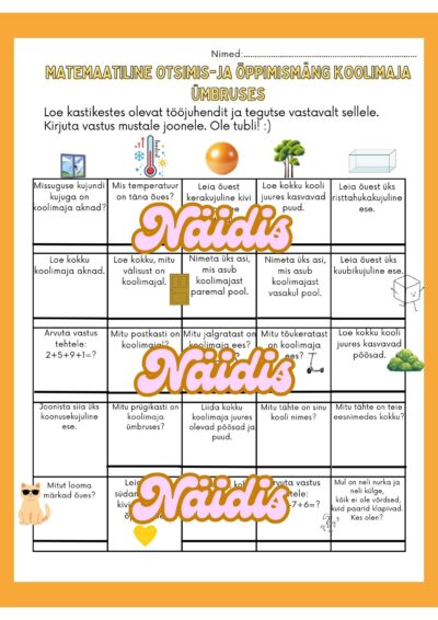 Matemaatiline otsimis-ja õppimismäng koolimaja ümbruses