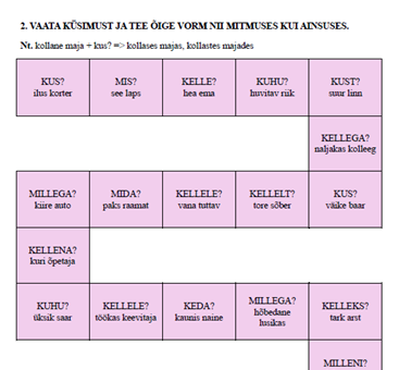 Mitmuse I, II ja III vorm (teooria, harjutused)