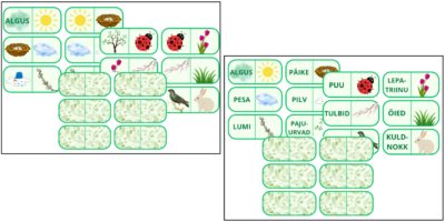 Komplekt: Kevade doomino sõnadega, piltidega