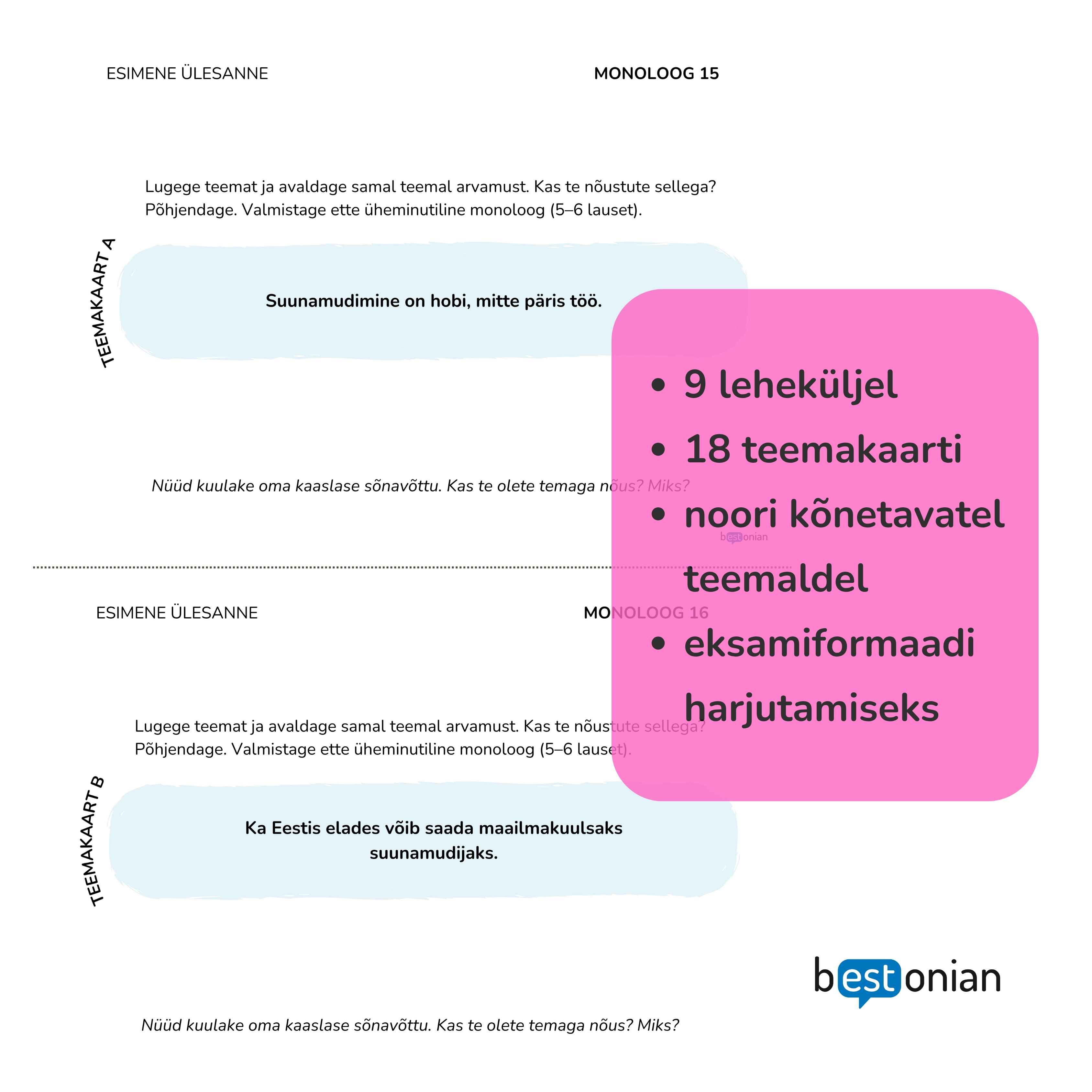 Eesti keele teise keelena riigieksami rääkimisosa I osa lisamaterjal - Image 2