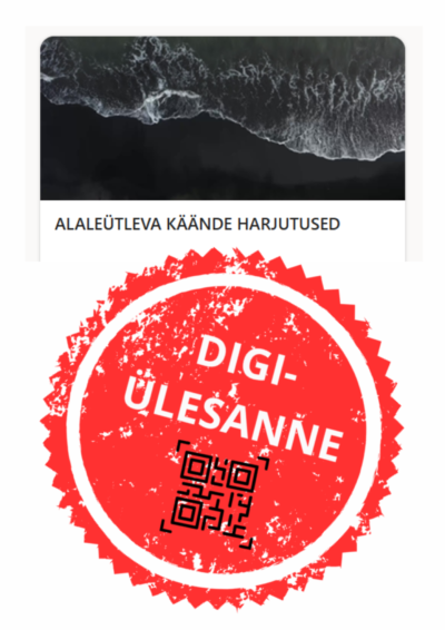 Alaleütleva käände digiülesanne – 20 küsimust, 200 punkti, kestvus 30 min