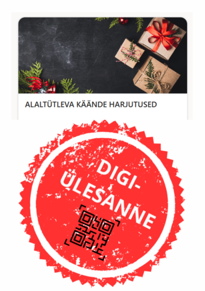 Alaltütleva käände digiülesanne – 20 küsimust, 200 punkti, kestvus 30 min