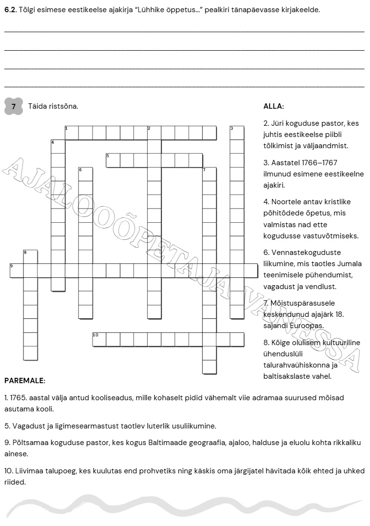 Õpijaamade tekstid "18. sajandi vaimuelu" (6 tk) & Tööleht (4 lk) - Image 7