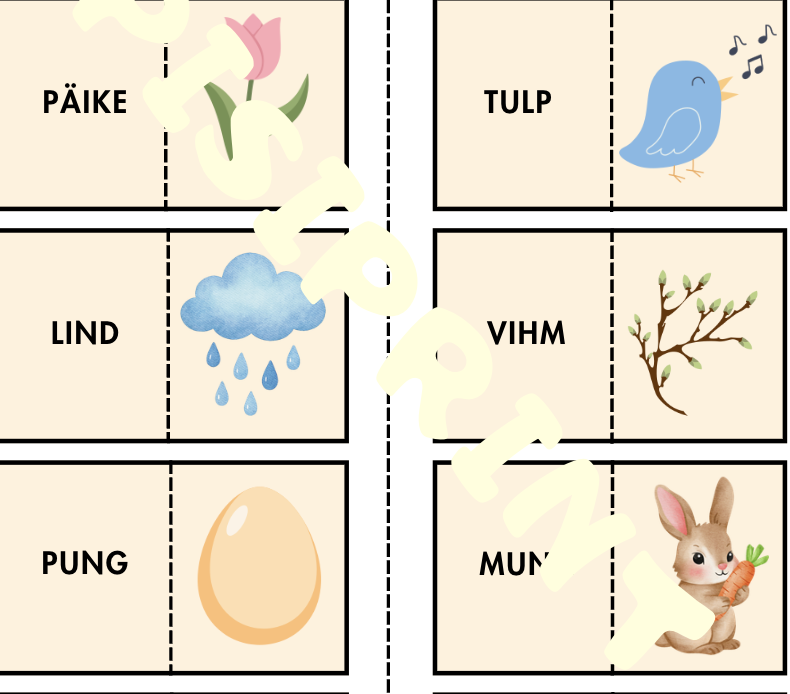 Kevadine sõna+pildi doomino lastele - Image 4