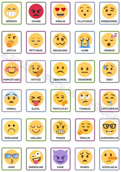 Emotsioonide sõnastik (1 lk)
