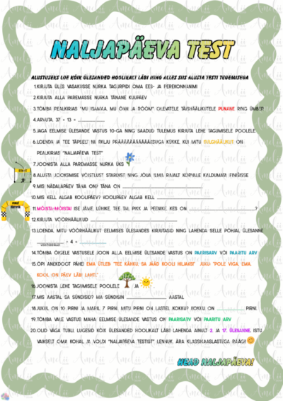 Naljapäeva test - 1.aprill