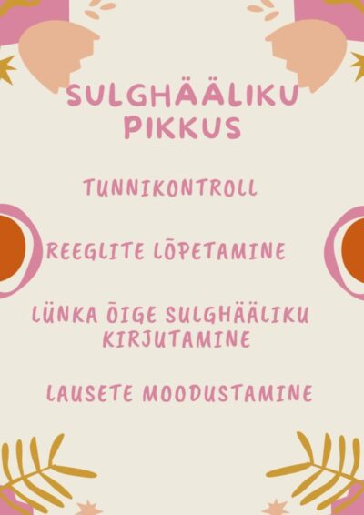 Sulghääliku pikkus- tunnikontroll