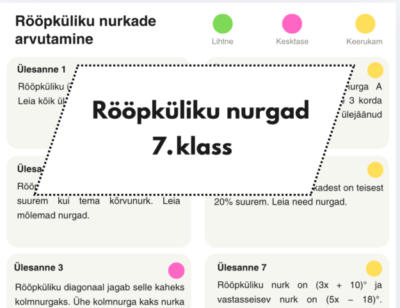 MÕTLEV KLASSIRUUM: rööpküliku nurgad
