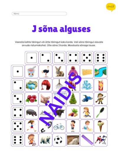 J-häälik sõna alguses - komplekt