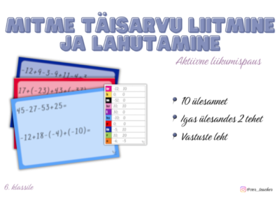 Mitme täisarvu liitmine ja lahutamine