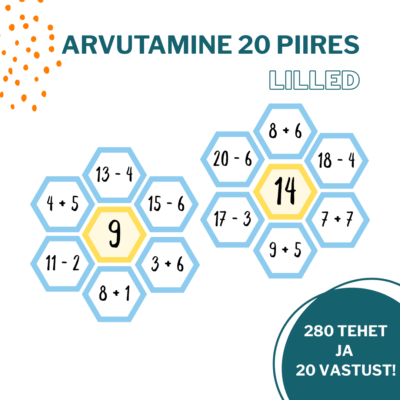 Matemaatilised lilled- ARVUTAMINE 20 PIIRES