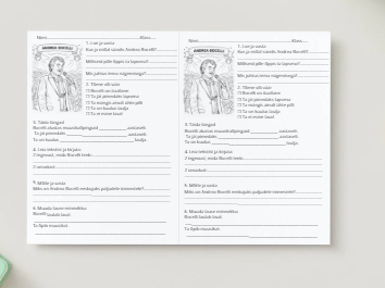 tööleht "Andrea Bocelli ja Evelyn Glennie"