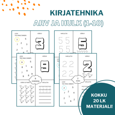 Arv ja hulk töölehed (kirjatehnika)