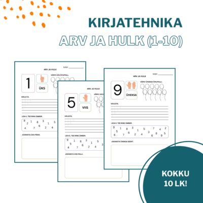 Arv ja hulk töölehed (kirjatehnika)