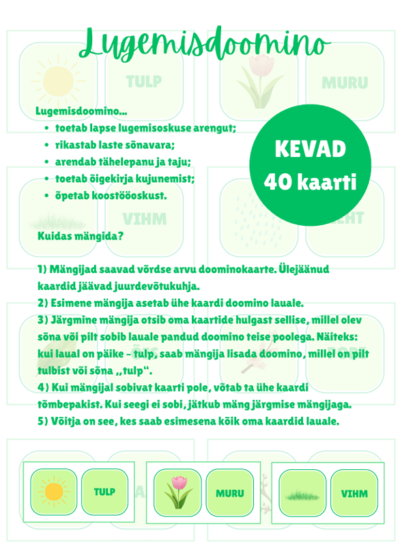 Lugemisdoomino "KEVAD"