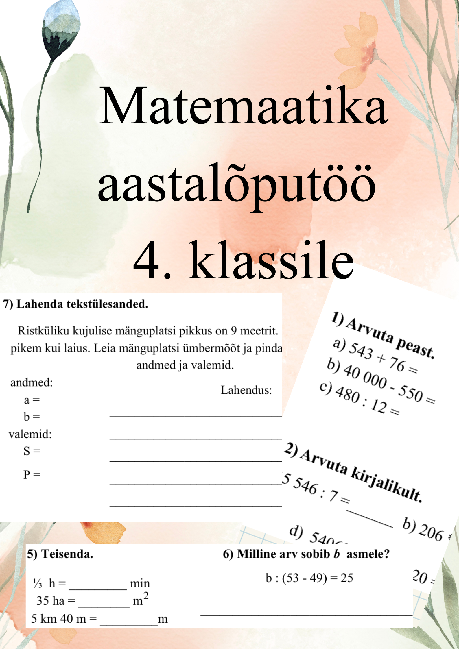 Aastalõputöö matemaatikas 4. klassile