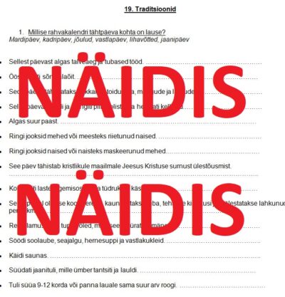 Traditsioonid (3. klassi Avita loodus- ja inimeseõp)