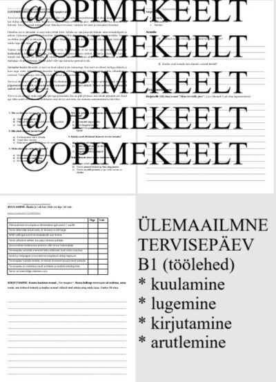 Ülemaailmne tervisepäev (B1)