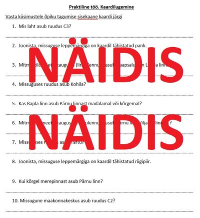 Eesti kaart (3. klassi Avita loodus- ja inimeseõp)