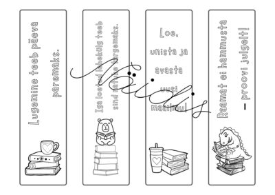 28 värvitavat järjehoidjat – prindi, lõika ja kasuta (1.–4. klass)