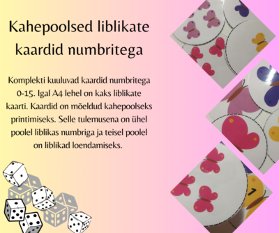 Kahepoolsed liblikad numbritega 0-15