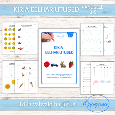 Kirja eelharjutused vanusele 3-5