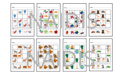 Lõika ja kleebi pildisudoku – pildid ei kordu reas ega veerus (20lk)