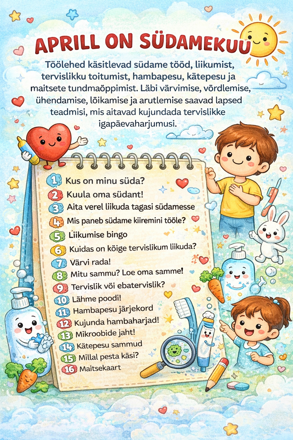 APRILL on südamekuu! (minu süda, liikumine, kätepesu, hambapesu) - Image 2