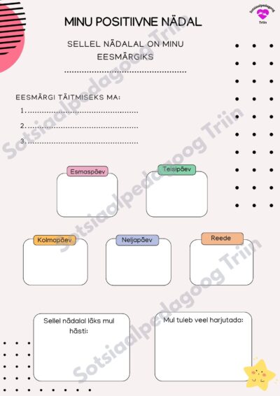 Toetav materjal õpilase sotsiaalsete oskuste õppimisel.