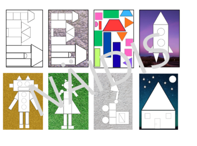 Kujundite õppimine – lõika ja kleebi töölehed