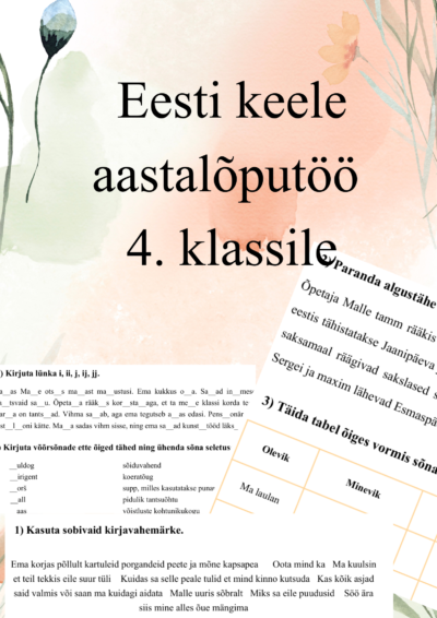 Aastalõputöö eesti keeles 4. klassile