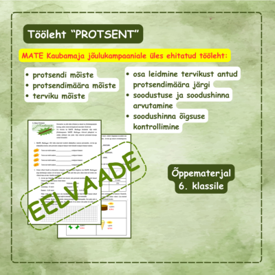 Tööleht PROTSENT: KAUBAMAJA JÕULUKAMPAANIA