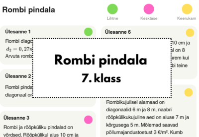 MÕTLEV KLASSIRUUM: rombi pindala