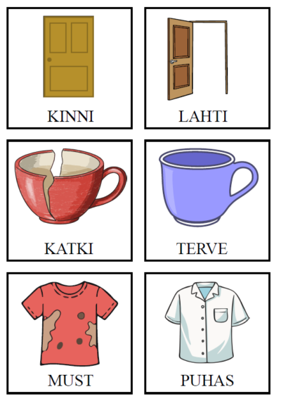 Suur vastandsõnade kogumik- 60 pilti/sõna