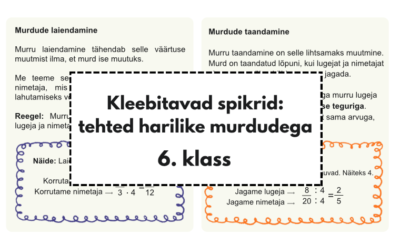 KLEEBITAVAD SPIKRID: tehted harilike murdudega