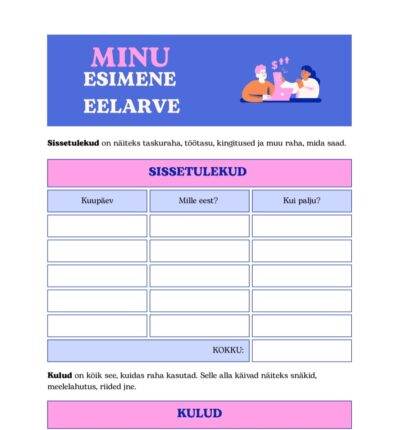 Minu esimene eelarve