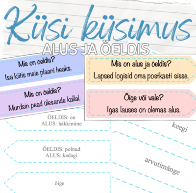 Alus ja öeldis. Küsi kaaslaselt küsimus!