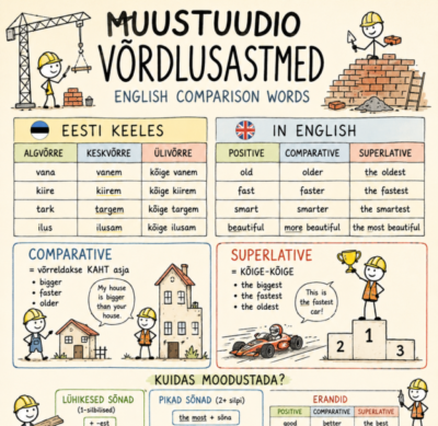 VÕRDLUSASTMED ENGLISH COMPARISON WORDS