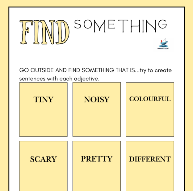 Omadussõnade Bingo. Õuesõppe leht. Kahepoolne printimise võimalus! Eesti- ja inglisekeelne variant