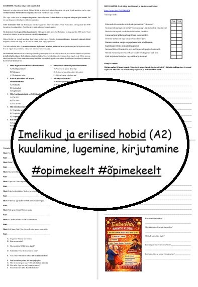 Imelikud ja erilised hobid (A2)