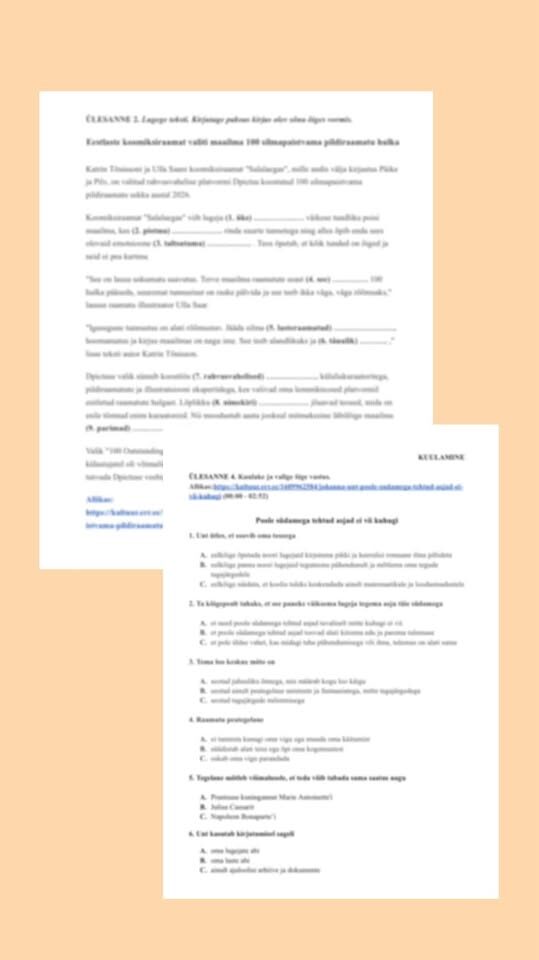 B2 TÖÖLEHED TEEMAL KULTUUR 1.OSA