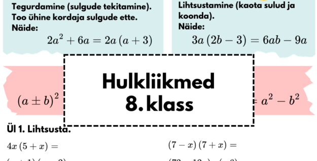 TÖÖLEHT: hulkliikmed