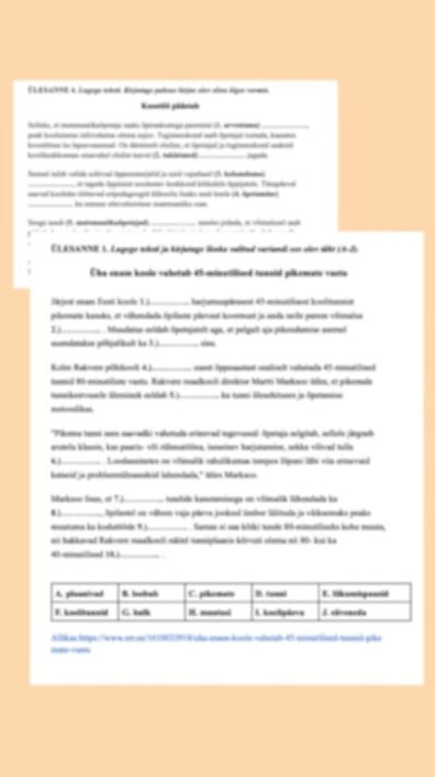 B2 TÖÖLEHED TEEMAL HARIDUS 1.OSA